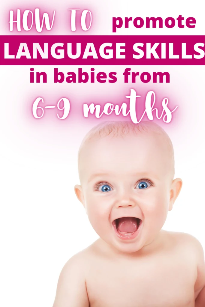 When do babies babble?  Find out the answer to the this common question from new moms along with information on how to help your baby communicate.  This is a complete guide to language milestones for babies 6-9 months.